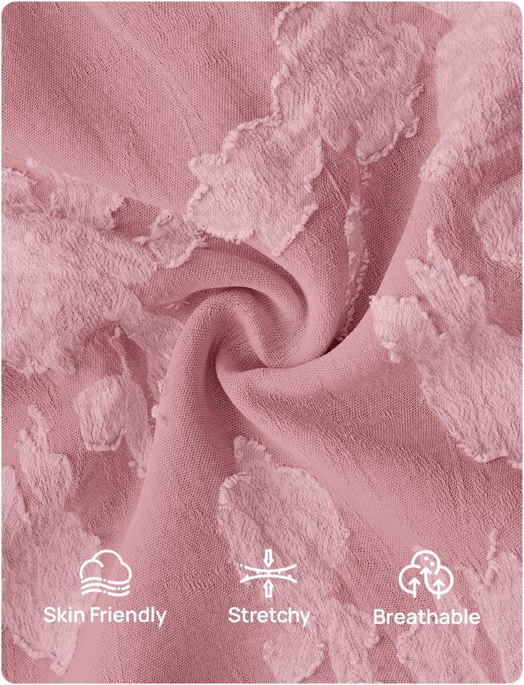 ZESICA Women's 2026 Spring Floral Midi Dress Long Sleeve Smocked Flowy Long Wedding Guest Vacation Dresses - Image 5