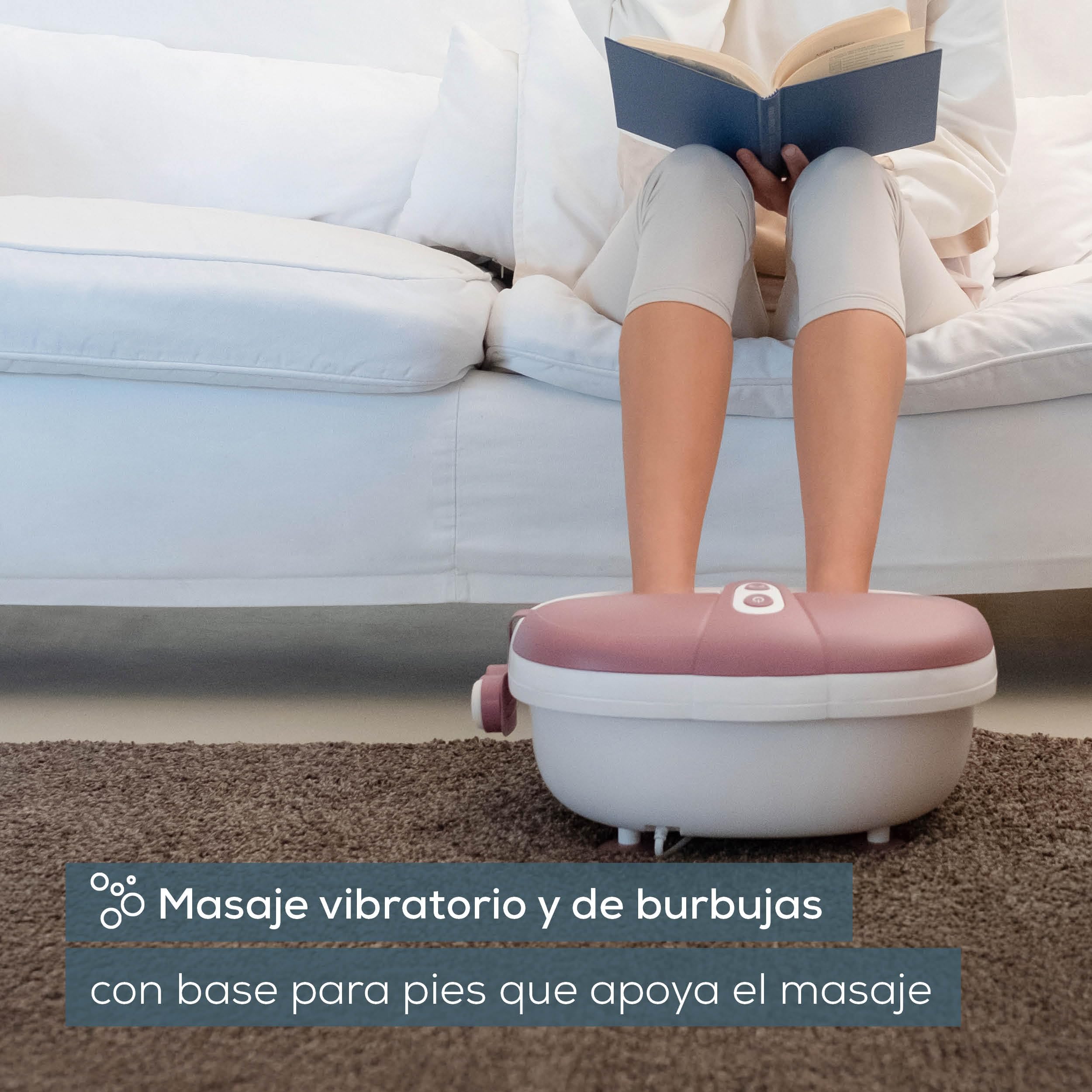 Beurer FB 35 baño de pies con masaje vibratorio y burbujas, 3 accesorios, luz infrarroja, aromaterapia, talla 44
