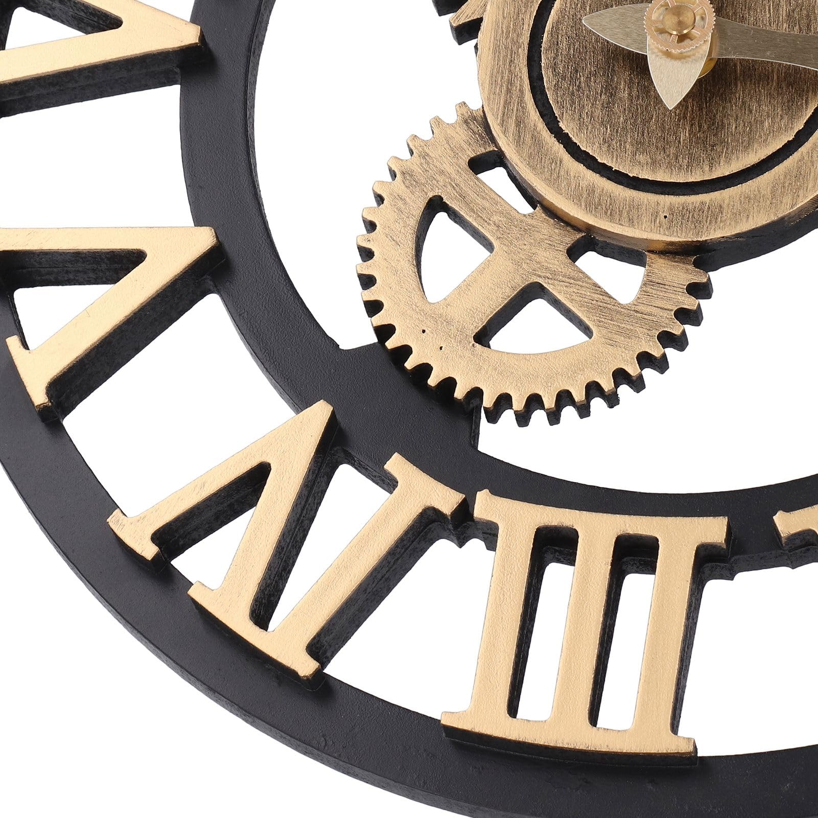 Reloj de pared retro 3D grande de 34 cm con engranajes de madera vintage con números de estilo industrial, reloj de pared con engranajes móviles, reloj de pared para el hogar, sala de estar