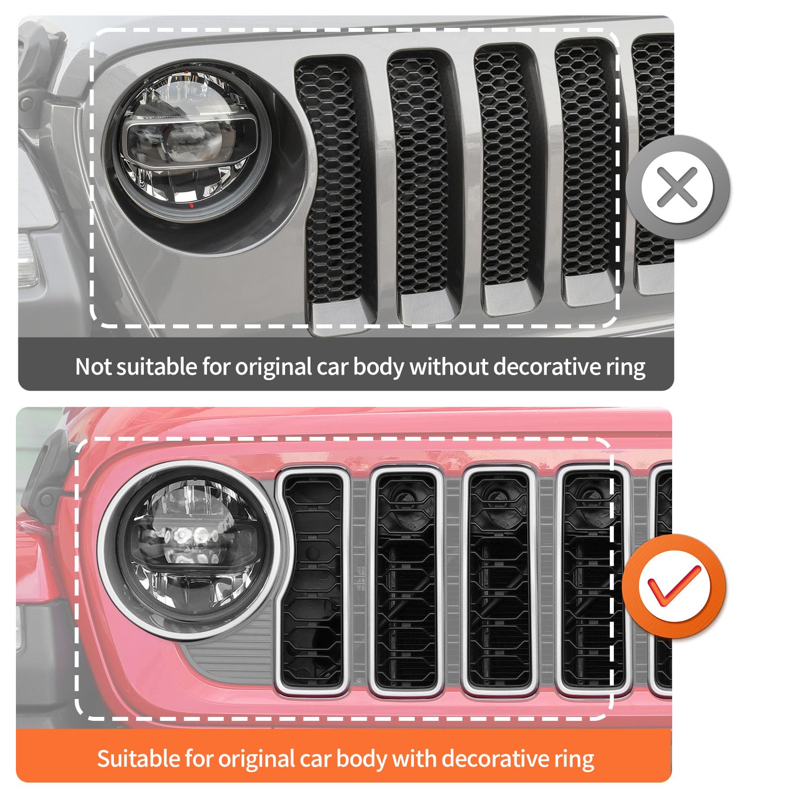 Amazon.co.jp: グリルインサート 2024 2025+ Jeep Wrangler JL グリル