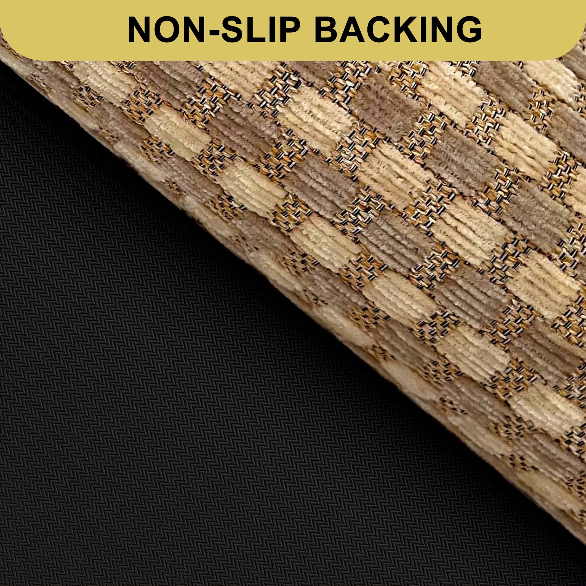 Tapis de Passage 45x180cm, Chenille Tapis Cuisine Devant Evier, Antidérapant et Lavable, Facile à Nettoyer pour Couloir, Buanderie, Salle de Bains, Marron