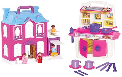 Toyzone Dream Palace Doll House-44161 (Multicolor) Play Set|Age for 3-8 Years&Toyzone - 44734 Disney Princess My Little Kitchen Set
