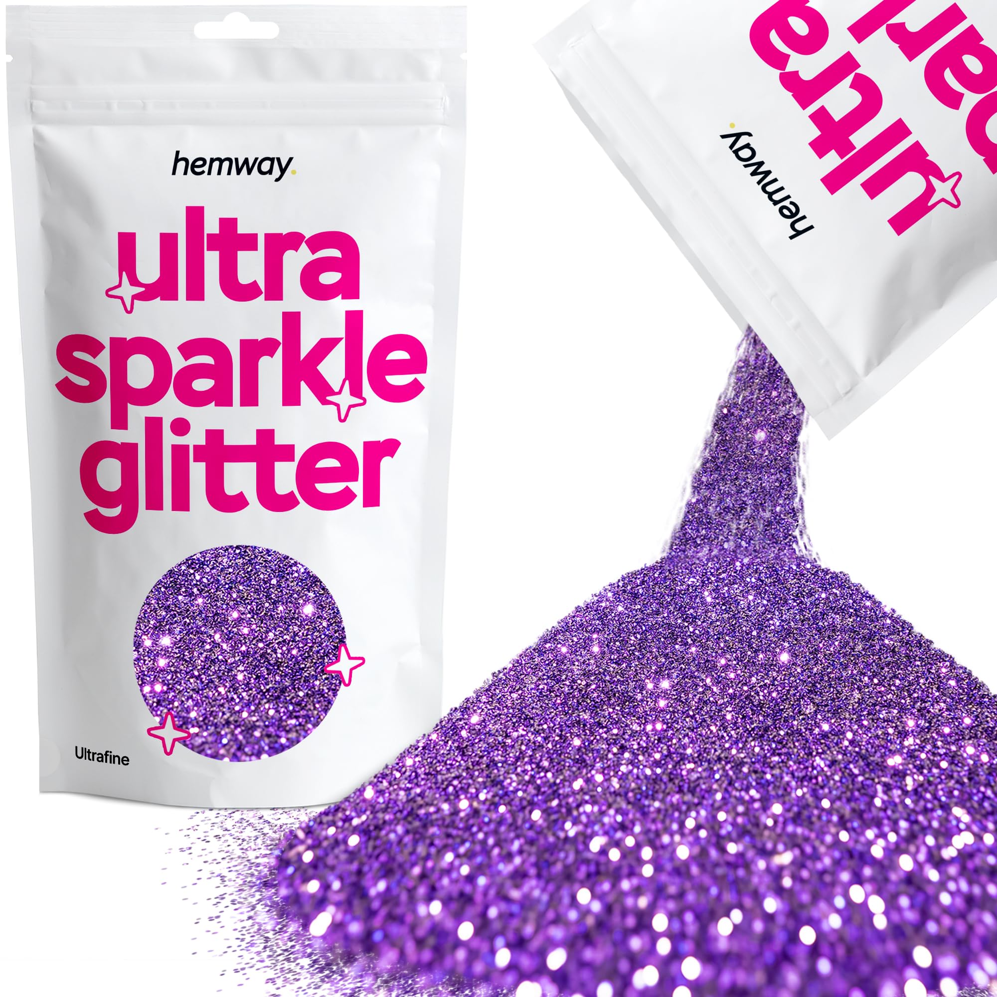 Hemway Ultra Sparkle Glitter Baby Pink Iridescent 100g Fine | Glitter for Arts & Craft, Makeup, Nail Art, Crafting, Card Making, Sparkle Decoration — view 167