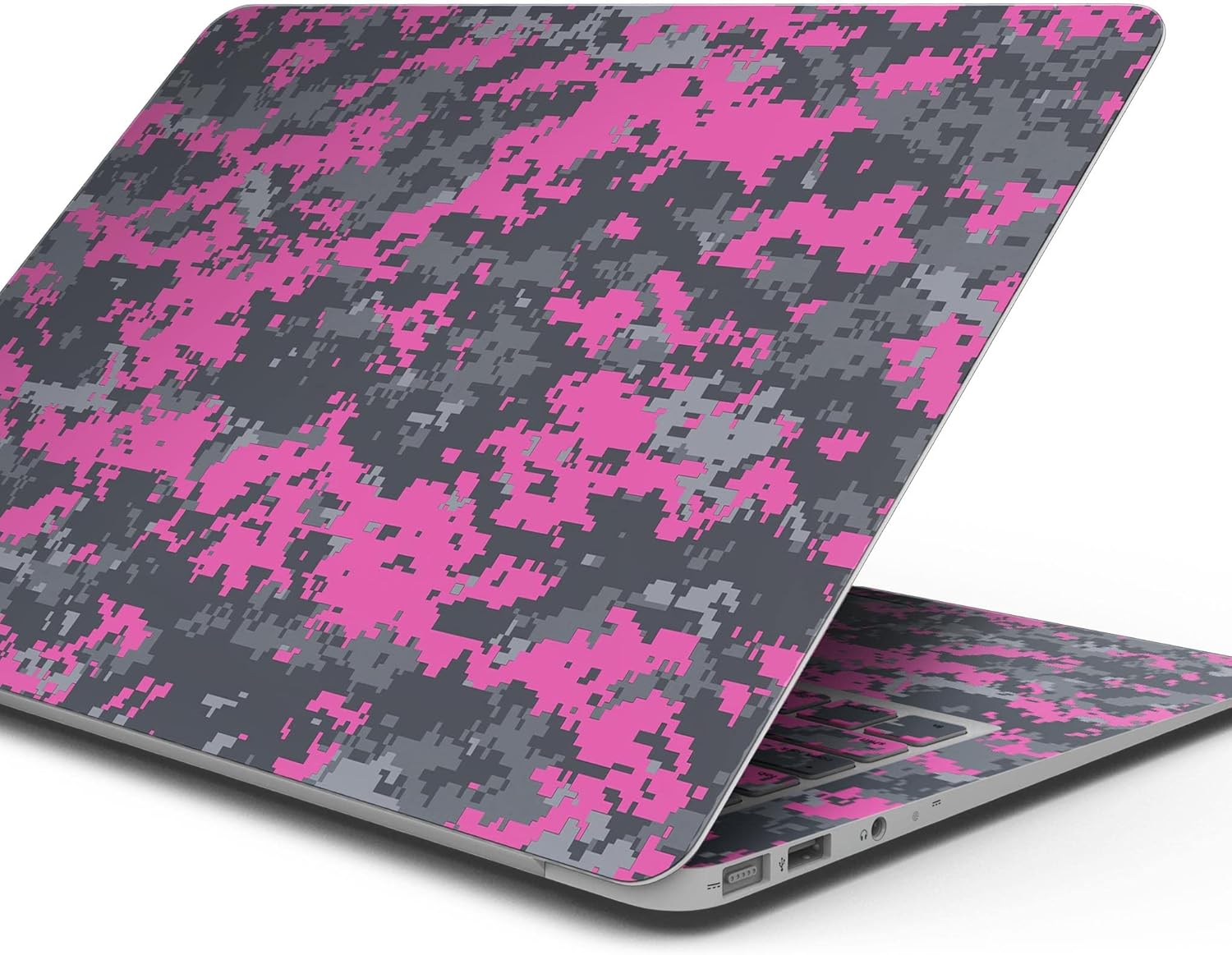 DesignSkinz - Hot Pink and Gray Digital Camouflage - Full-Body Wrap Protective Decal Skin Kit Compatible with MacBook 16" Pro M1 (A2485)