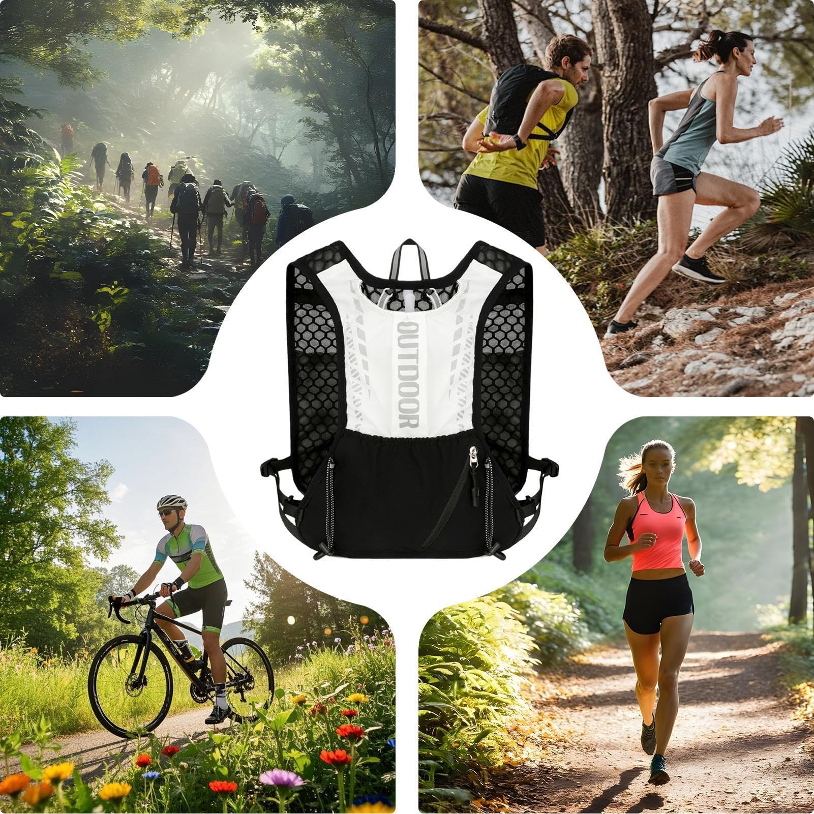 Gilet de course pour les hommes, gilet en cours d'exécution pour les femmes | Running Vest Chest Téléphone Téléphone | Fournitures sportives légères, réglables, randonnées en plein air, entraînement d