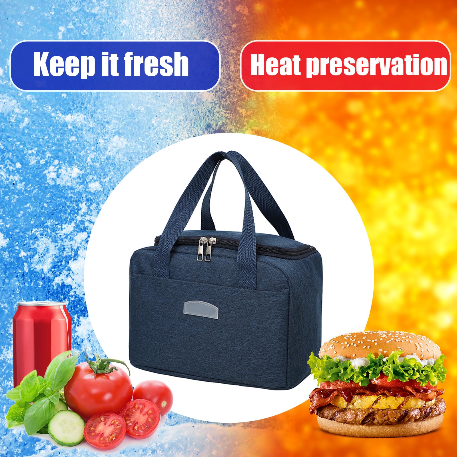 Borsa Termica Pranzo Grande 12L - Doppio Scomparto, Impermeabile, Per Ufficio E Picnic - Foto 3