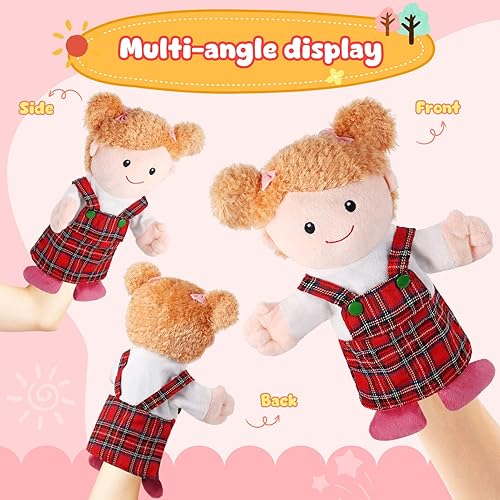 Miniatura 2 de 1 pieza de marionetas de mano familiares de 33 cm, abuelos, mamá y papá, hermano y hermana, juguetes de mano de peluche, marionetas para juegos de