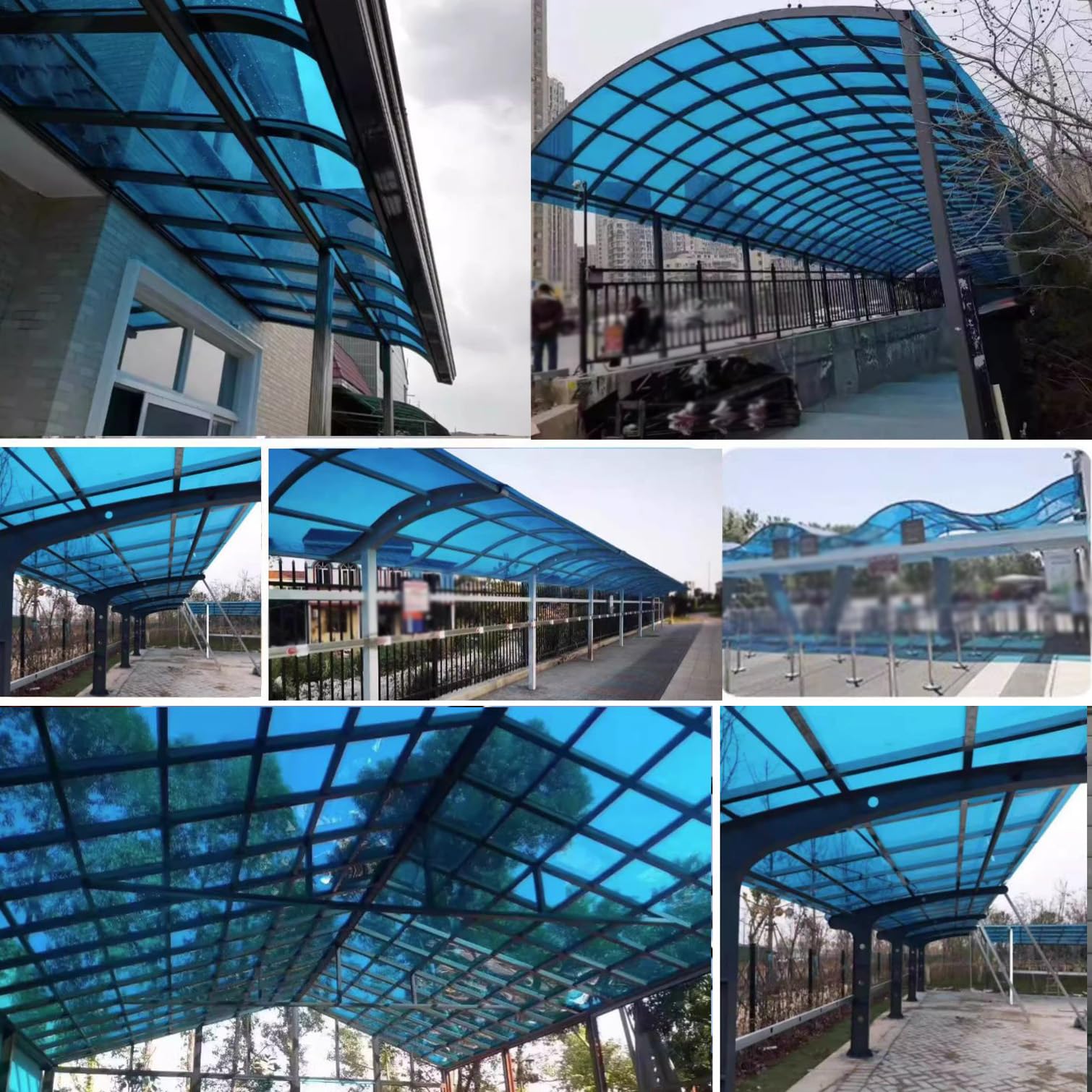 Lámina de policarbonato para techos, lámina de plástico acrílico Azul Transparente y Ligera, Revestimiento para techos de invernaderos, toldo para Lluvia, Cubierta para Techo de Patio o porc