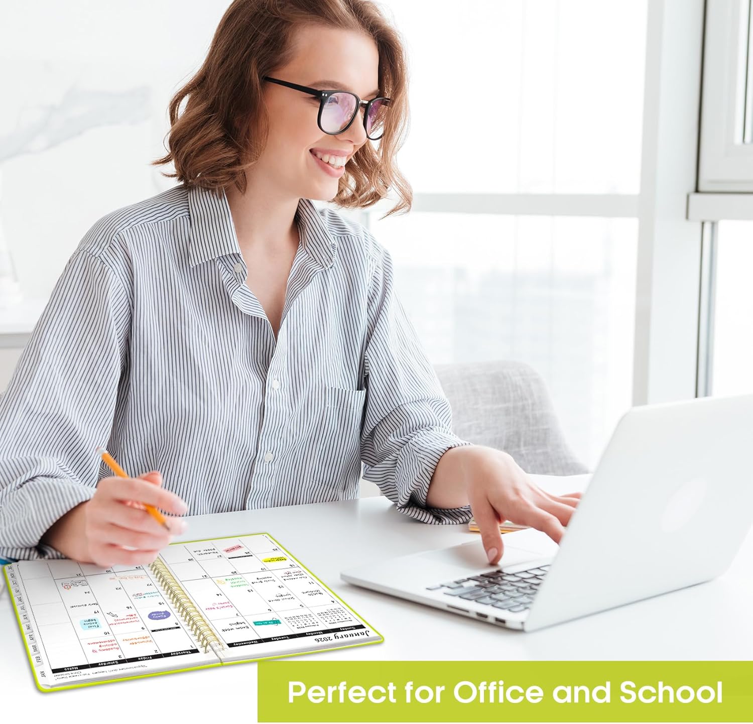 2026 Planner, Weekly and Monthly Calendar Planner, January 2026 - December 2026, Hardcover 2026 Calendar Book with Tabs For Women & Men, Inner Pocket, Spiral Bound, Perfect for Office Home School Supplies - A5 (6.3" x 8.5"), Lemon Yellow - Image 6