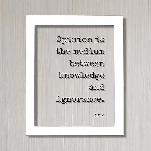 Miniatura 2 de Plato - The Republic - Floating Quote - Opinion is the medium between knowledge and ignorance - Education Teacher Professor Learning Teaching (Black