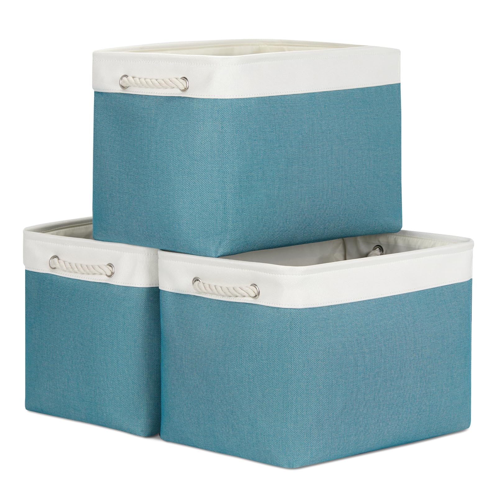 Bidtakay Large Storage Baskets for Shelves 3 Pack 16x11.8x11.8 Inch Storage Bins for Organizing Fabric Storage Cubes for Closet Clothes Basket