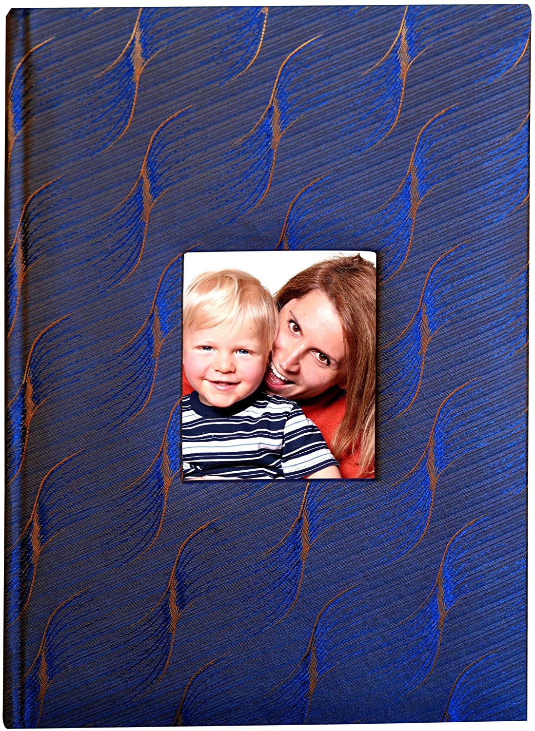 Pocket Photo Albums Holds 300 4x6 Photos 3 per Page Fabric Frame Cover Album for Wedding Family Memo Album, Blue