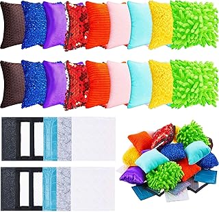 30 Pcs Sensory Squares Kids Assorted Mini Textured Beanbags Sensory Mats Tactile Sensory Pad Toys for Baby Toddler Autistic Preschool Kindergarten Classroom, 2.5 Inch