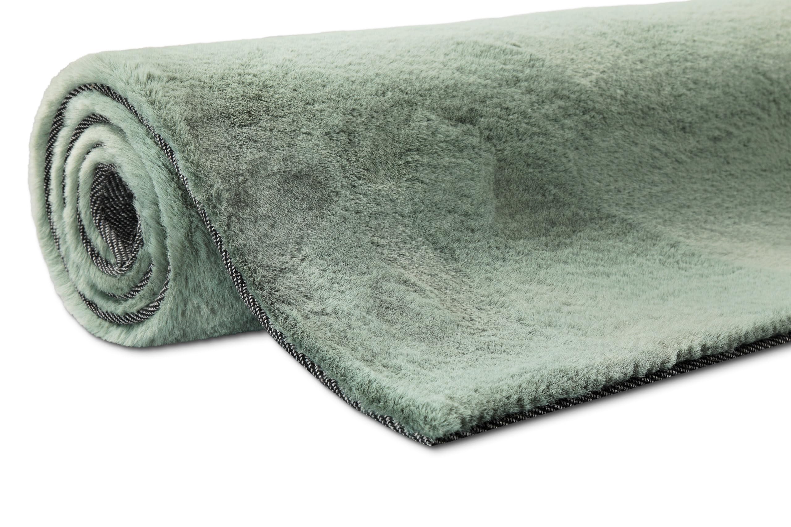 Wecon Home Tapis moderne à poils longs très moelleux de la marque Esprit - Idéal pour le salon, la chambre à coucher et plus - Alice (160 x 230 cm, vert sauge)