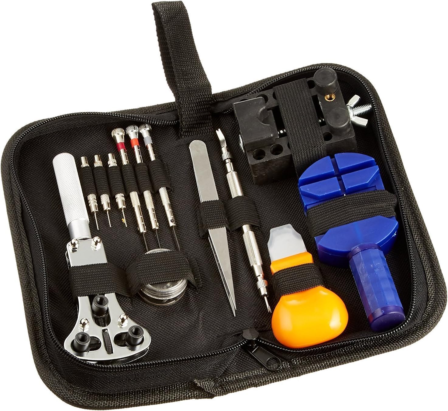 Watch Repair Kit Professional Tools - All in One Portable Zippered Case 13PCS Watch Back Removal Tool, Watch Link Remover, Repair Screwdrivers, Jewelry Repair Tool Kit For Watchmakers and Novice