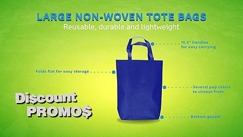 Miniatura 5 de DISCOUNT PROMOS Large Reusable Heavy Duty Tote Bag - Beach Shopping Bag