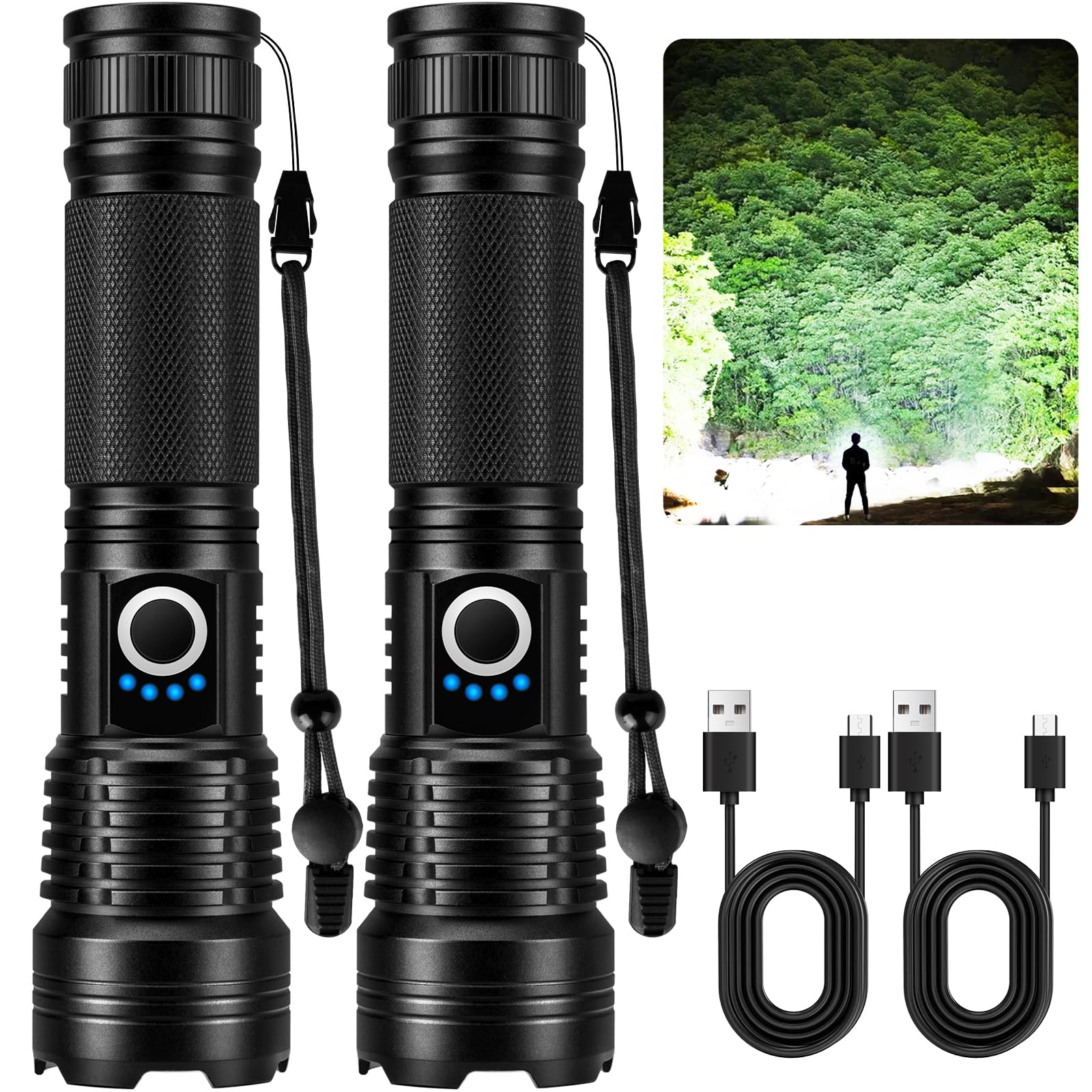 MILAOSHU Rechargeable Flashlights 90000 High Lumens
