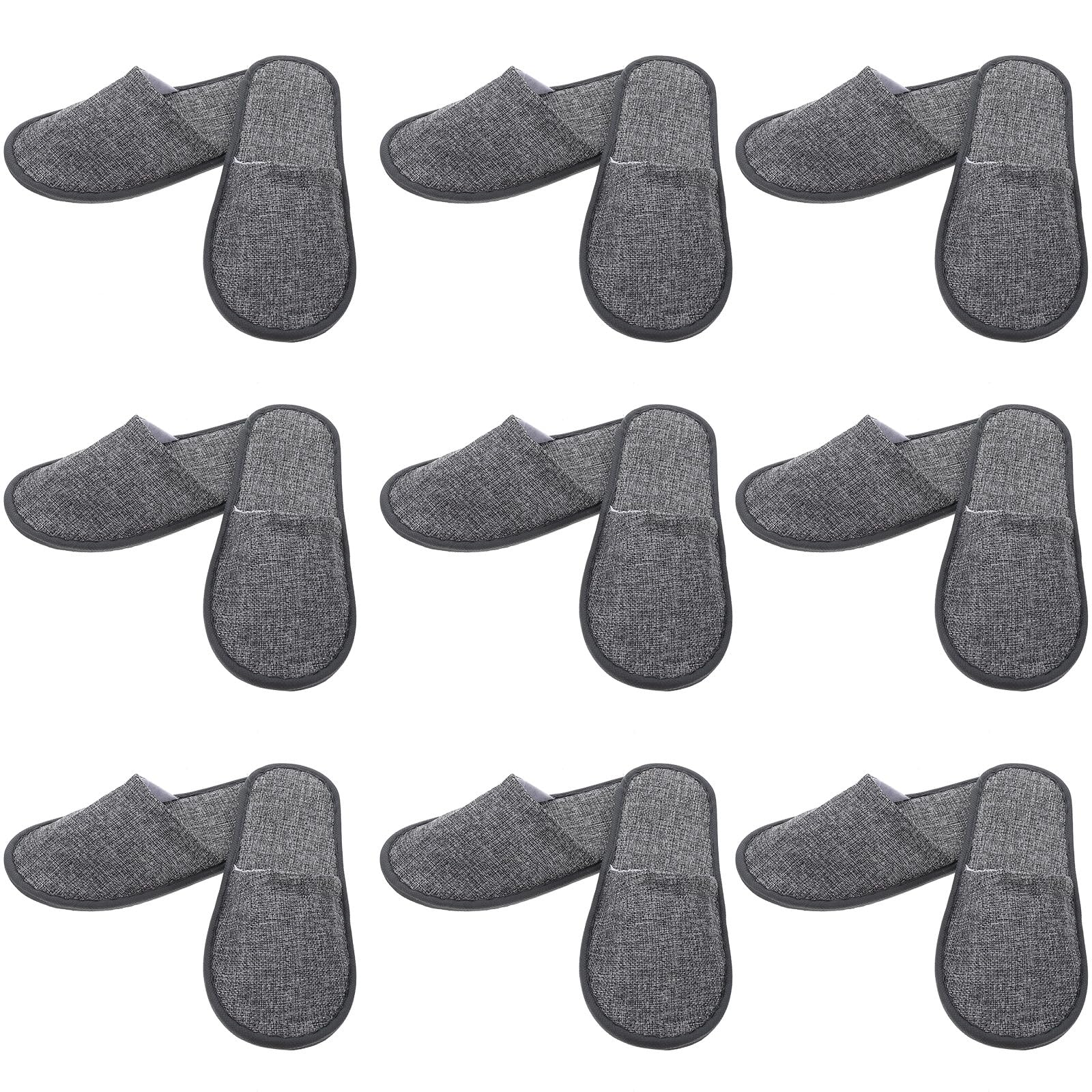 iplusmile Pantofole Monouso per Ospiti in Lino Antiscivolo, 10 Paia Confezione, Design Usa e Getta Portatile, per Hotel e Casa