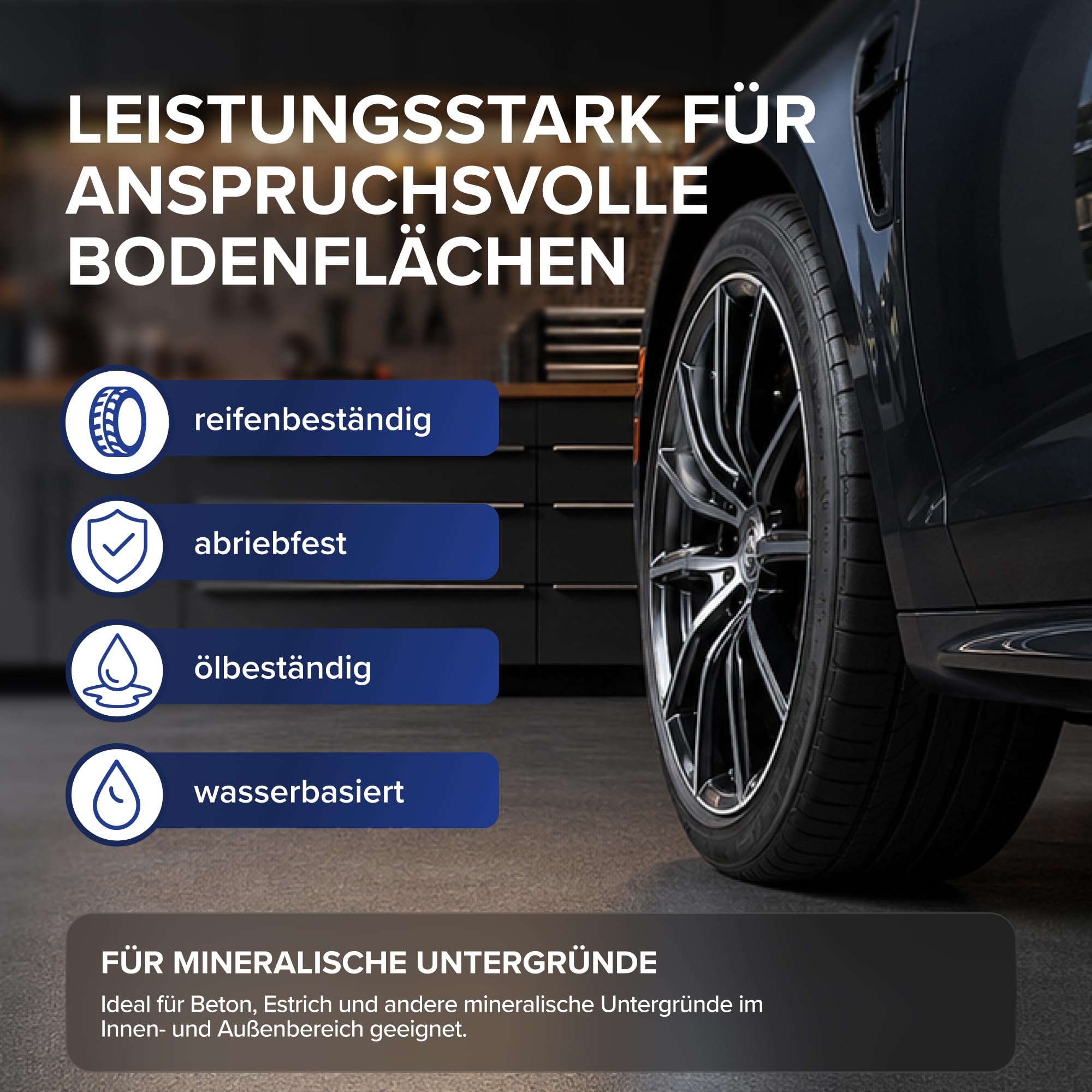 Plid Garagenbodenbeschichtung Silbergrau 5 L + Lackierset | ca. 36 m² | Betonfarbe, Garagenbodenfarbe | Lackierset | Innen & Außen | Wasser- & Ölbeständig | Abriebfest | Made in Germany