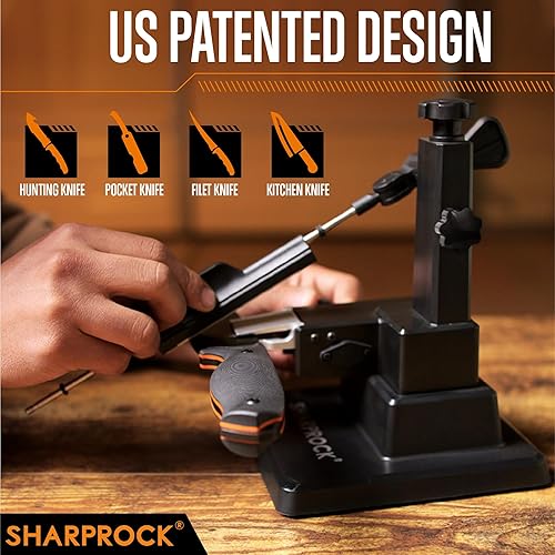 Miniatura 4 de Afilador de cuchillos profesional, 3 piedras de afilar de precisión de ángulo ajustable, herramienta de metal con afilador de cerámica y diamante