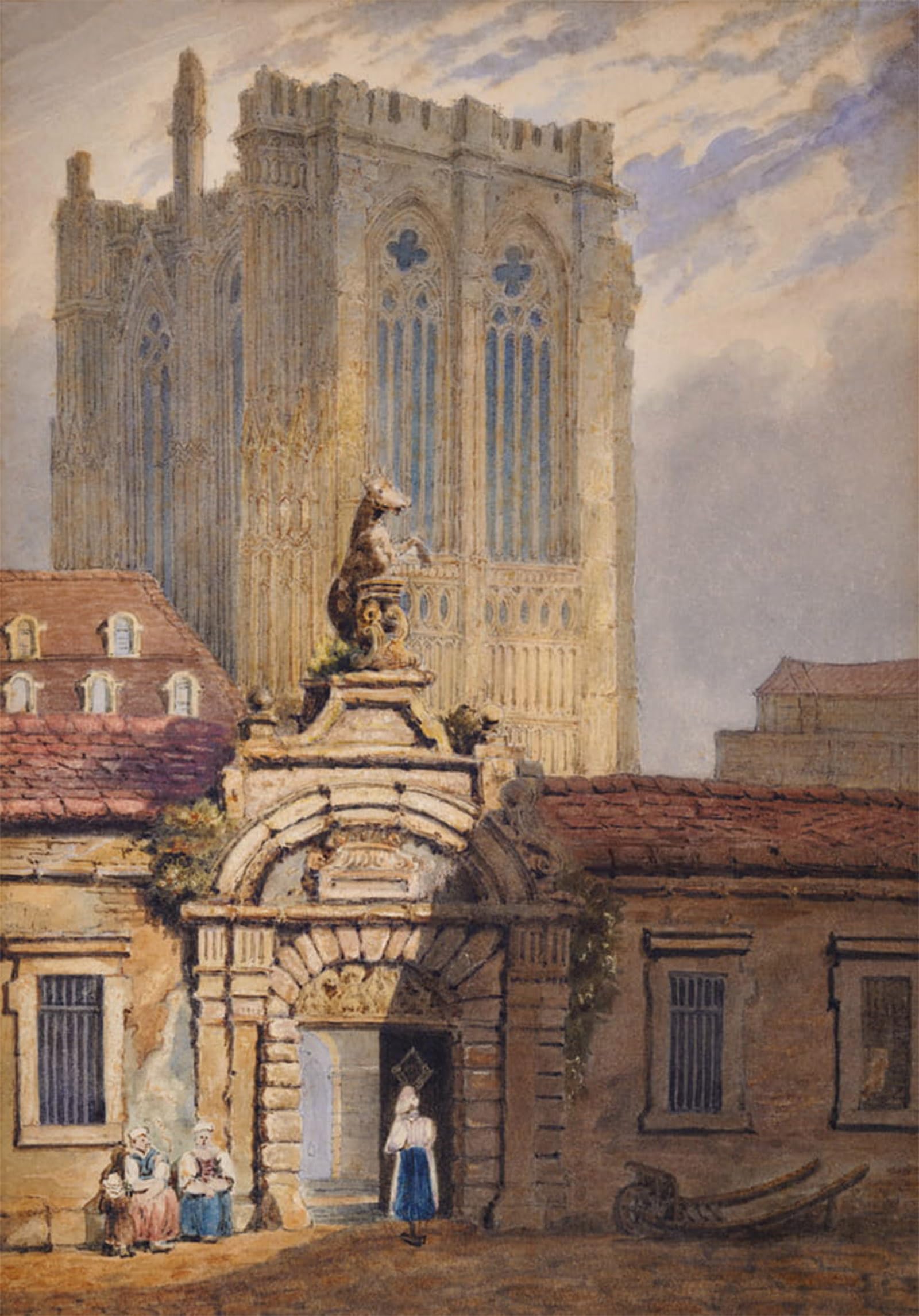 ARTXLXXBN Famous Print Painting Colorful Art Print Cathedral by Samuel Prout Canvas Art Decorations for Home Decor 60x90cm