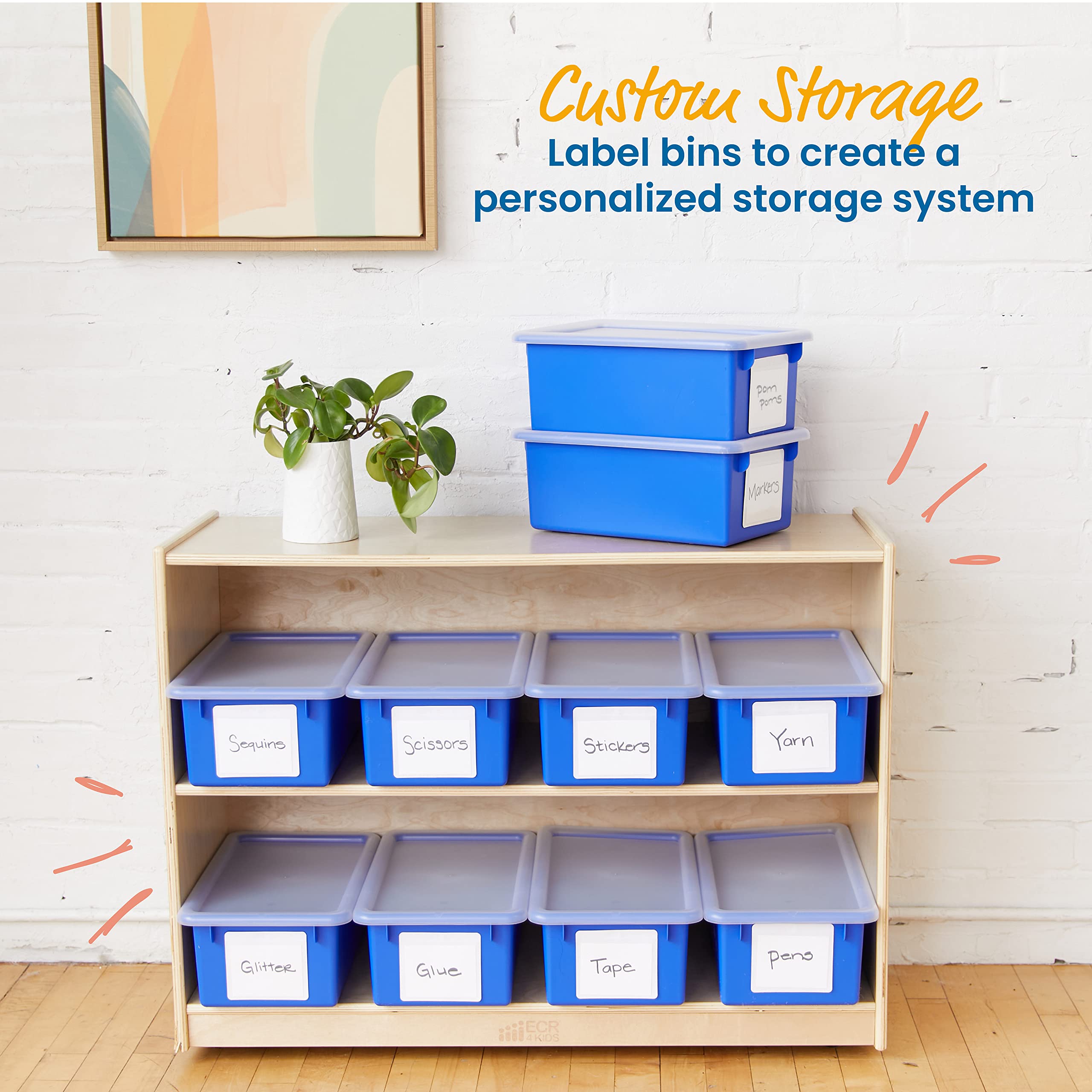 ECR4Kids Aufbewahrungsboxen Mit Deckel – 10-teiliges Set, Stapelbar, Transparent, Ideal Für Klassenzimmer & Zuhause