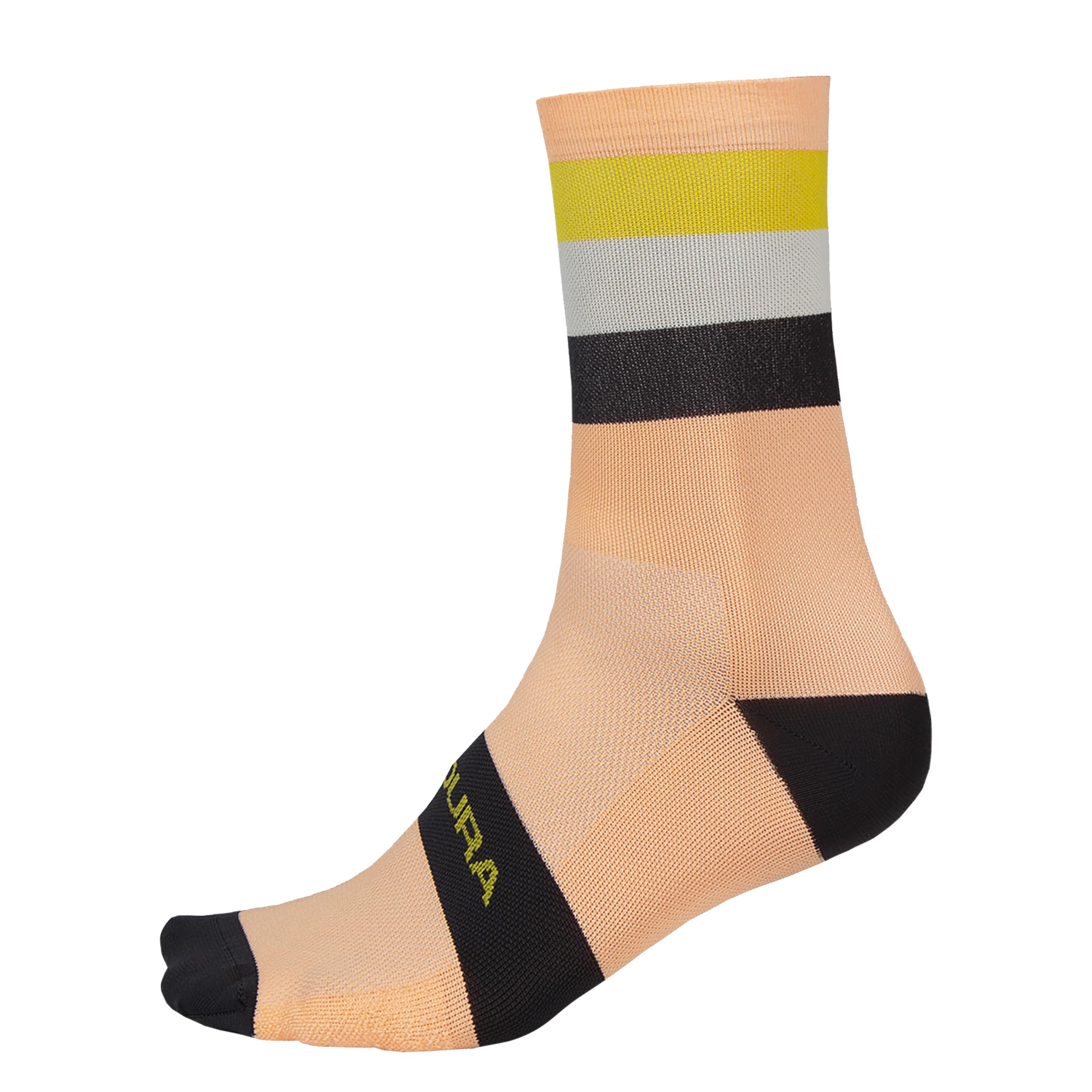 Endura Men's Bandwidth Socks for Cycling | Moisture Wicking| Athletic Crew Socks, Neon Peach, S-M