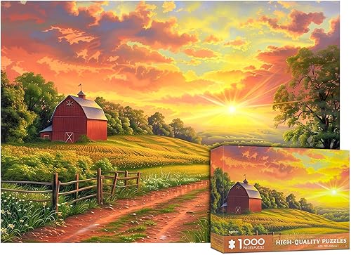 Miniatura 8 de Rompecabezas de 1000 piezas para adultos, rompecabezas de escena campestre para adultos, rompecabezas de 1000 piezas de paisaje de campo,