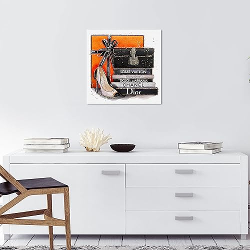 Miniatura 4 de Wynwood Studio Arte en lienzo envuelto contemporáneo de moda y glamour, color marfil, arte de pared para sala de estar, dormitorio y baño, 20 x 20