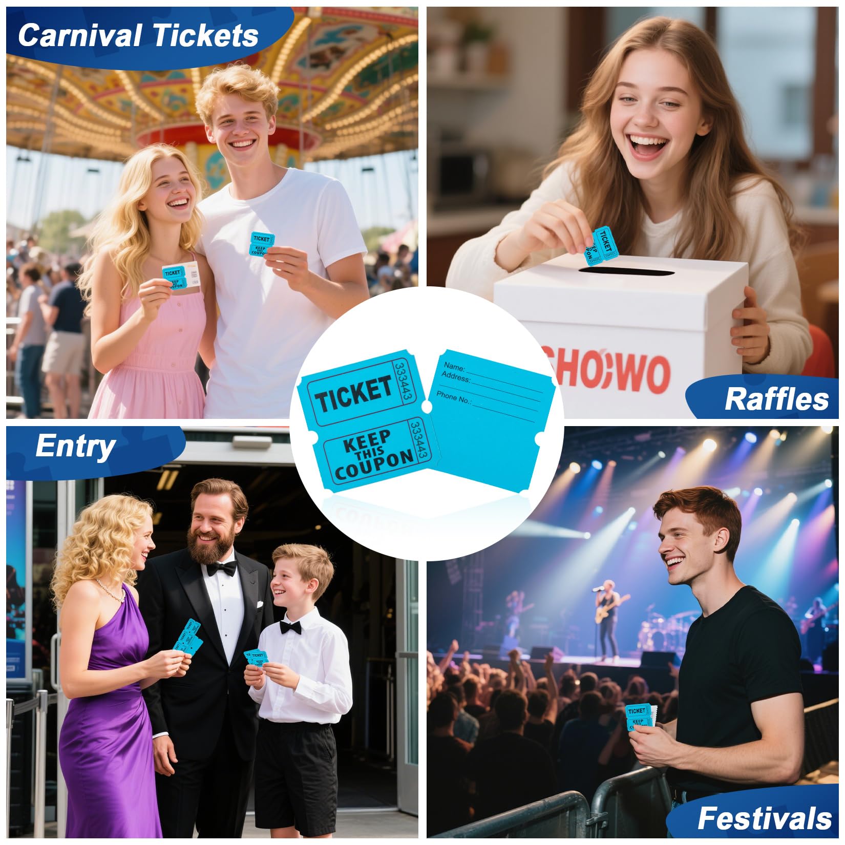 Rolling Raffle Snapklik.com : 200 PCS Double Roll Raffle Tickets - 50/50 Raffle ...