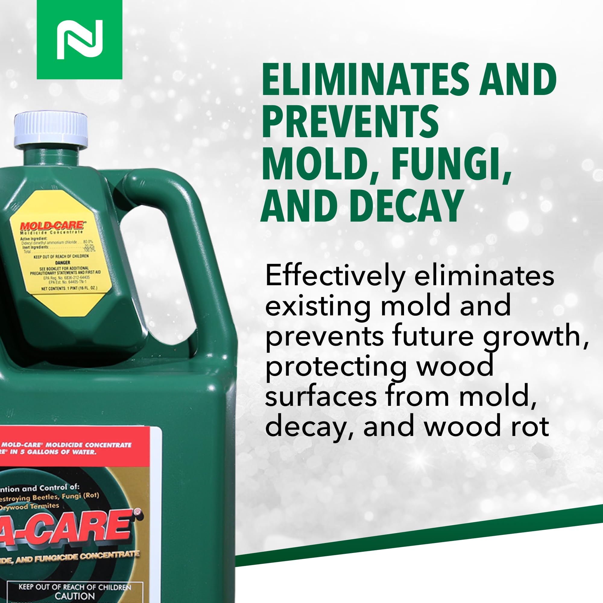 Bora-Care with Mold-Care Moldicide Concentrate, Wood Protection Against Mold, Termites, and Decay, Long-Lasting Residual Protection, 1 Gallon