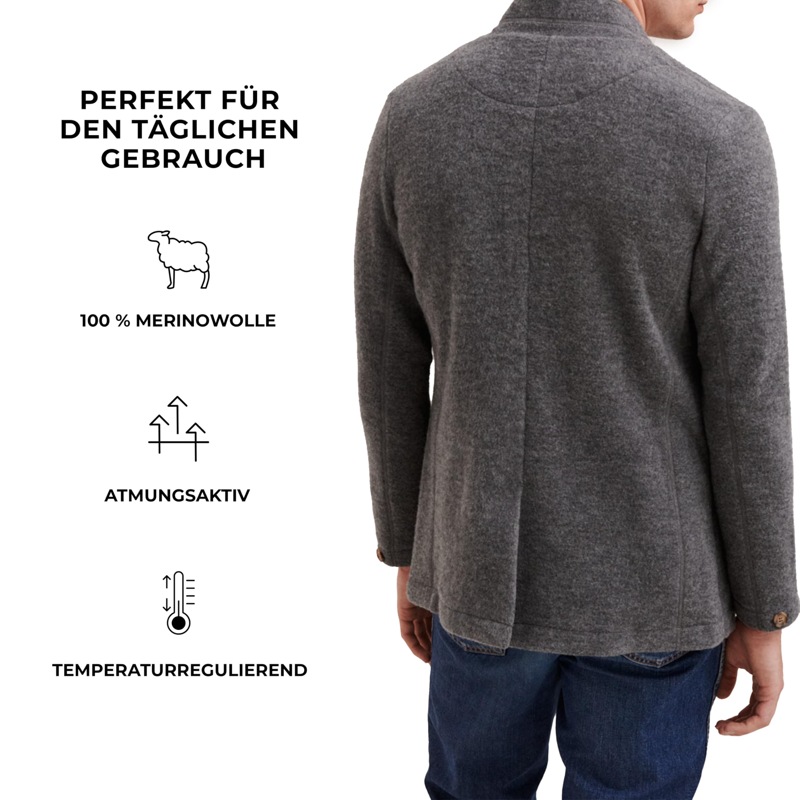 Dilling Jacke aus Merino-Wollfleece für Herren