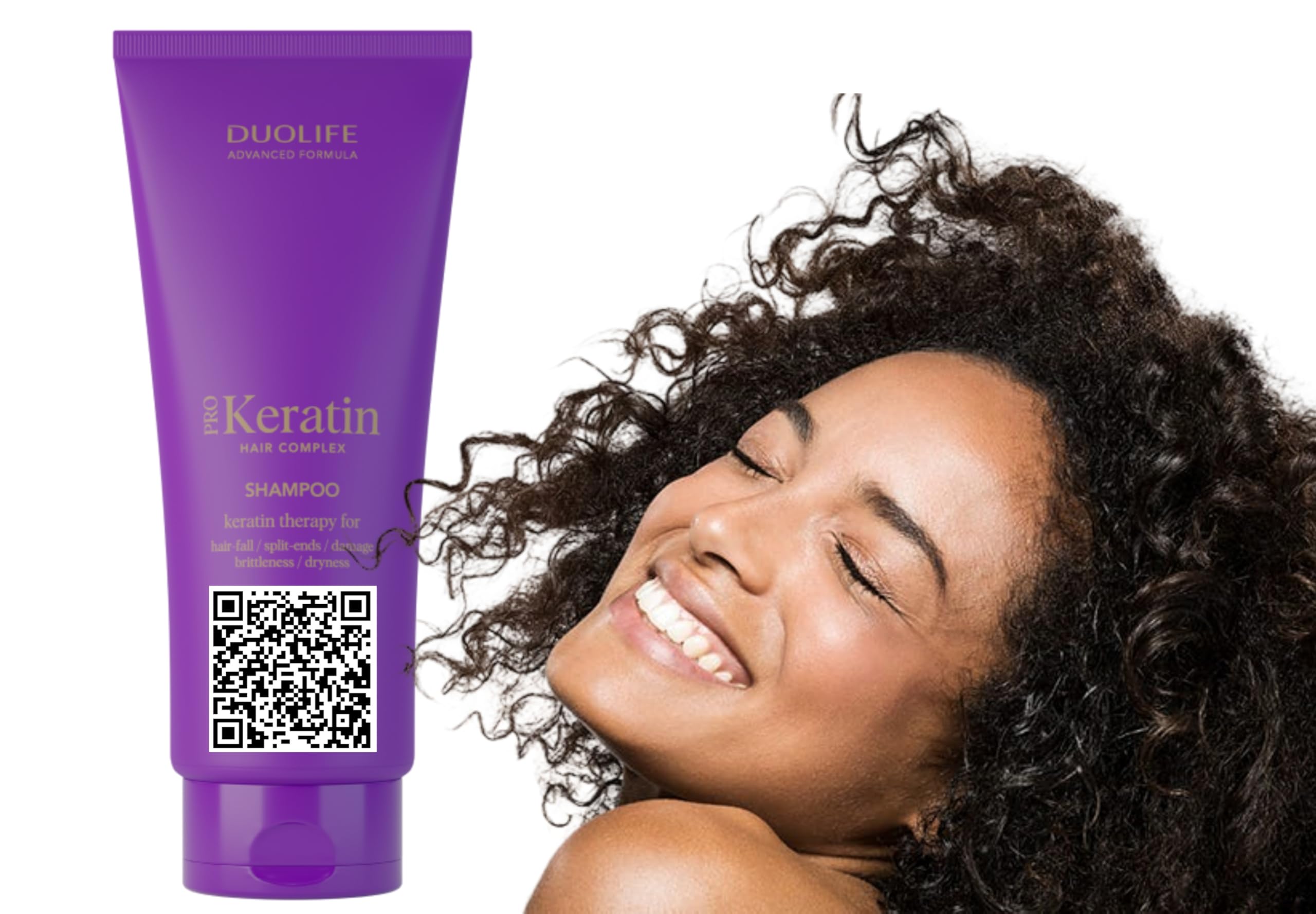 Duolife Keratin Hair Complex Shampoo 200ml,Szampon intensywnie pielęgnuje włosy, nawet słabe włosy i tendencję do wypadania, nawilża, poprawia elastyczność i zwiększa wytrzymałość