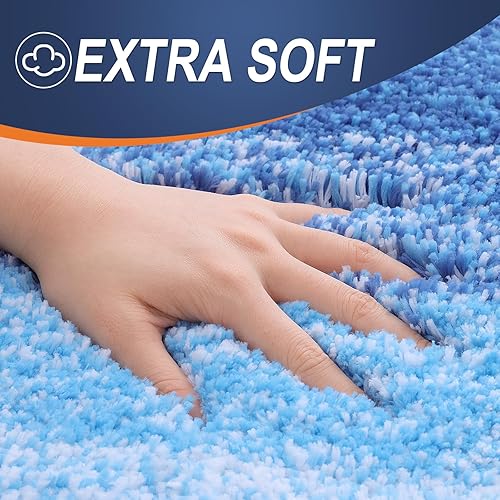 Miniatura 190 de OLANLY Juego de 2 alfombras de baño de 2 piezas, alfombras de baño de microfibra suave y absorbente y alfombra de inodoro con contorno