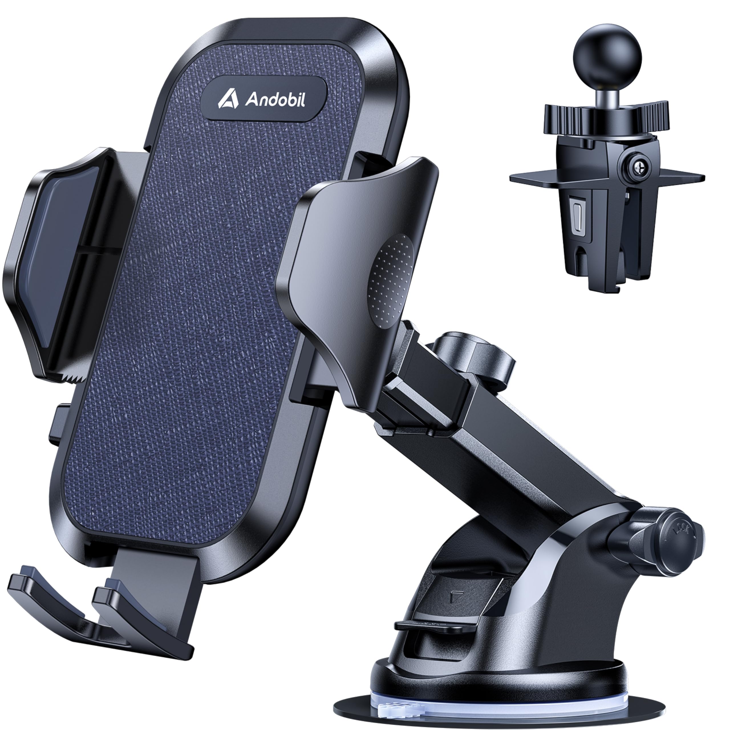 andobil Car Phone Holder 2026 Military-Grade 89lbs Strongest Suction Phone Holders for Your Car Dashboard Windshield Vent Easy