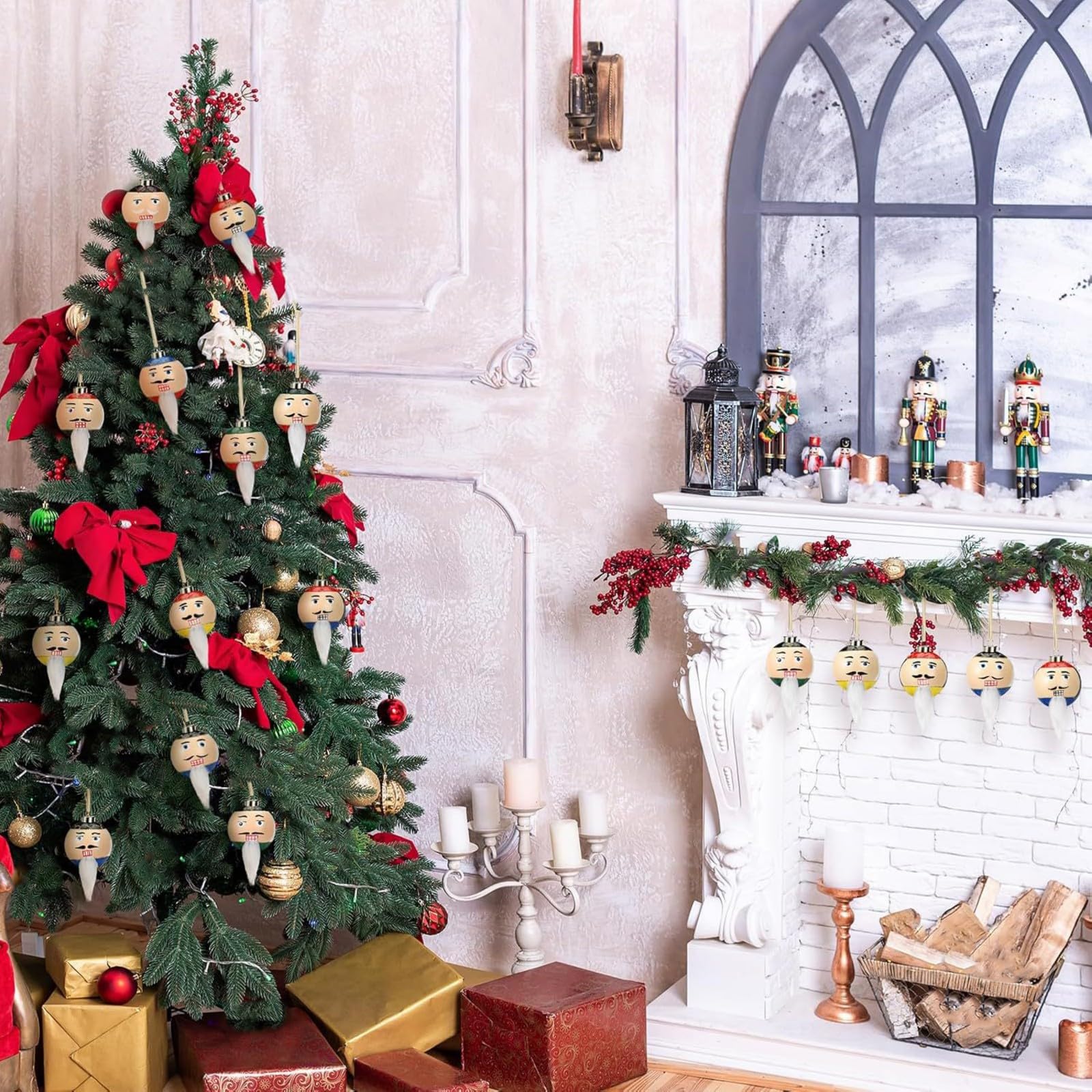 12 bolas inastillables para colgar en el árbol de Navidad, decoración para mantel, escalera, ventana, puerta, decoración irrompible