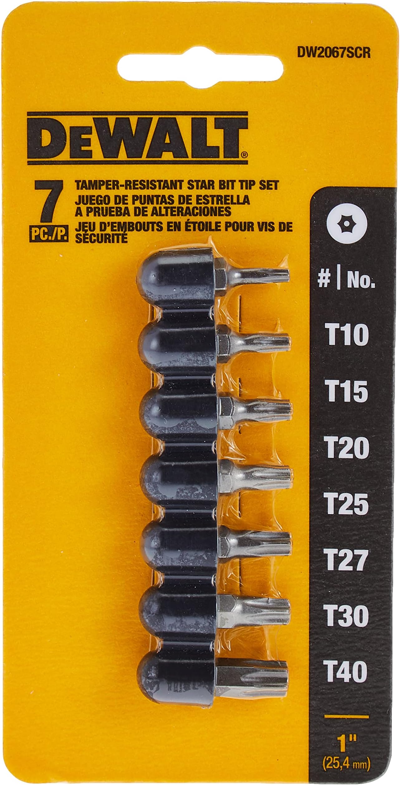 DW2067SCR Security Torx Set, 7-Piece