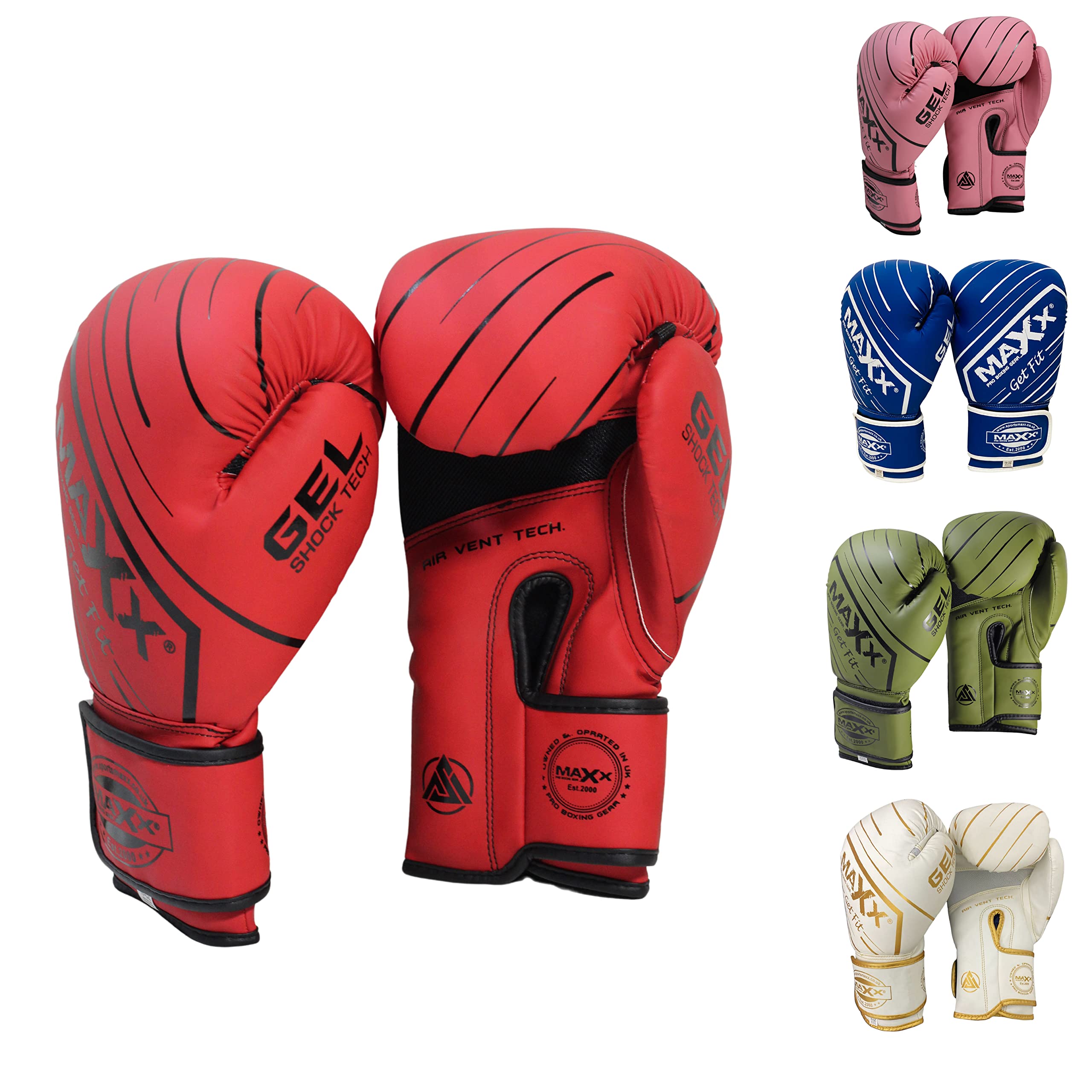 MAXX New Boxing Gloves MMA Training Fight Sparring Boxing Glove Adjustable Strap Best for Boxing Mma Training Equipment, Punching, Sparring Pads Mitts for Muay Thai, 4 6 10 12 14 16 Oz (Red, 10 OZ)