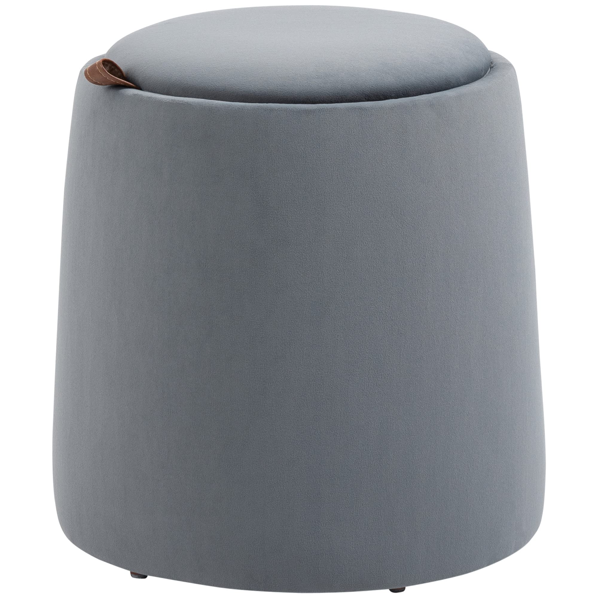 HNNHOME 45 cm ronde linnen Ottomaanse opbergkruk met gewatteerde zitting, voetenbank, poef, stoel met deksel (Beige HNNHOME 45 cm ronde linnen Ottomaanse opbergkruk met gewatteerde zitting, voetenbank, poef, stoel met deksel (Beige