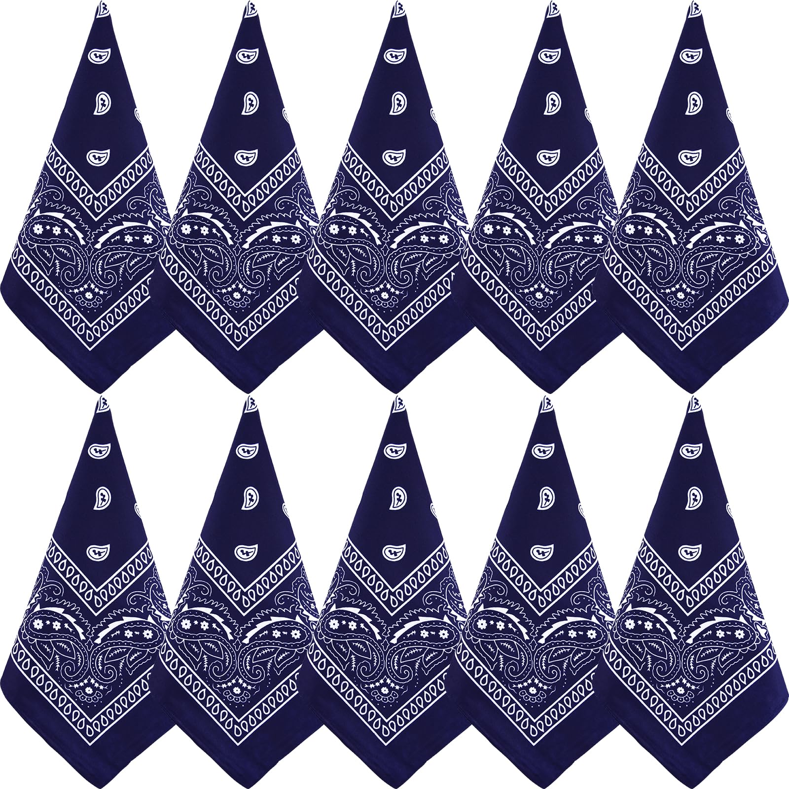 NACHLYNN 10/20pcs Paisley Bandanas Assorted Bandanas Cowboy Polyester Headbands Square Scarf Headwear