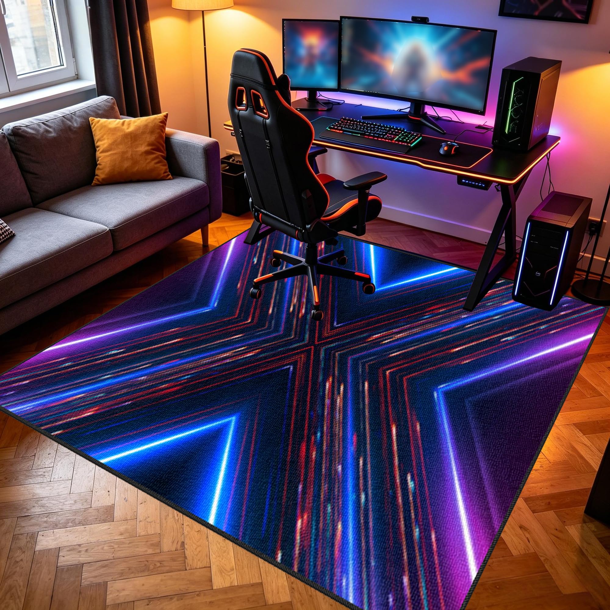 Tapis de jeu pour chambre de garçon lavable et grand format 200x210 cm