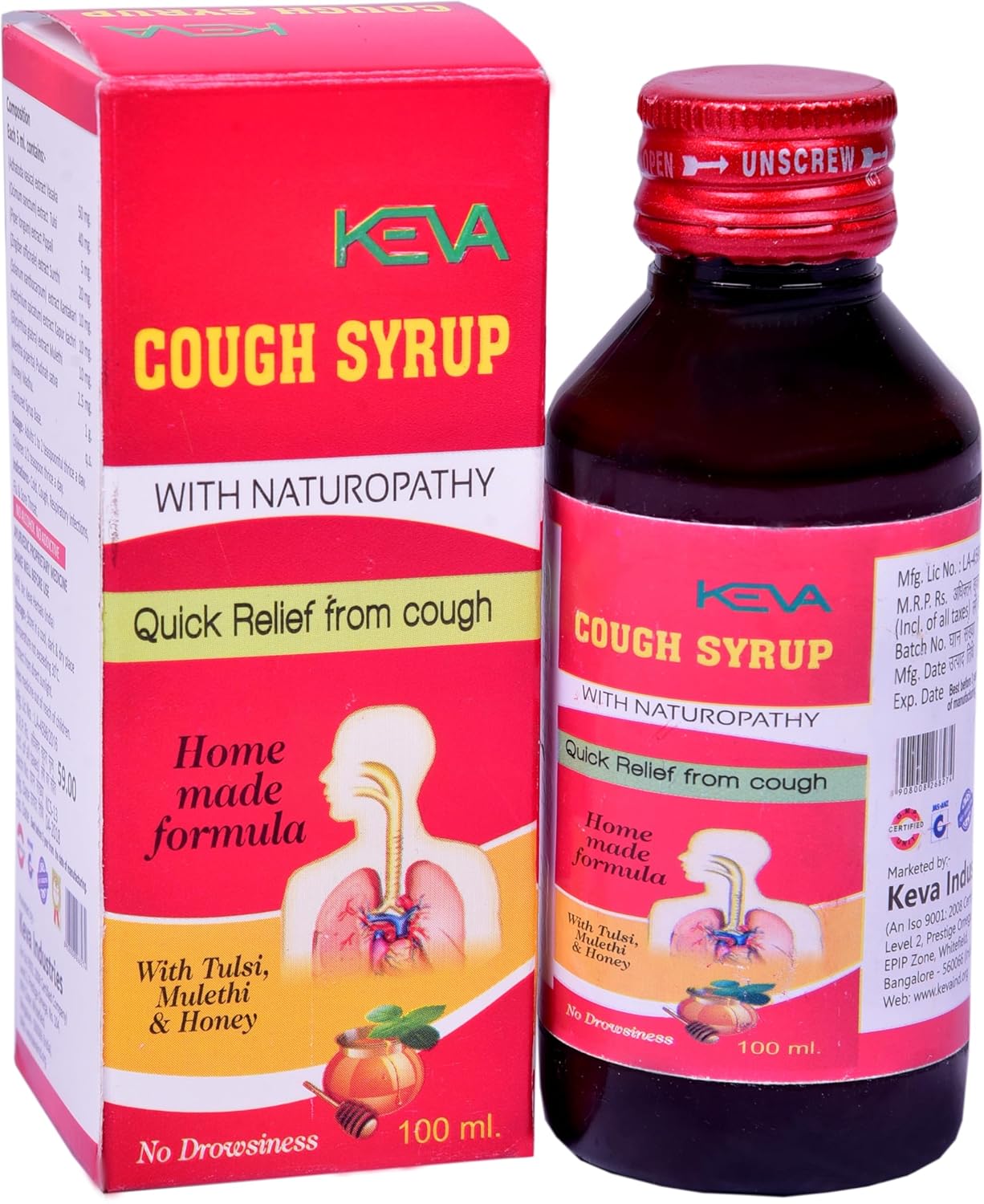 Buy Keva Ayurvedic Cough Syrup, Instant Relief from Cough & Cold (200ml