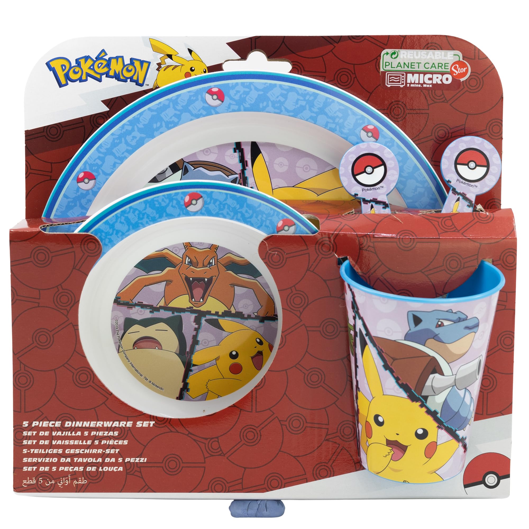 Set Vaisselle Enfant Pokémon - Verre Assiette Bol Couverts Plastique Résistant Compatible Micro-ondes Sans BPA