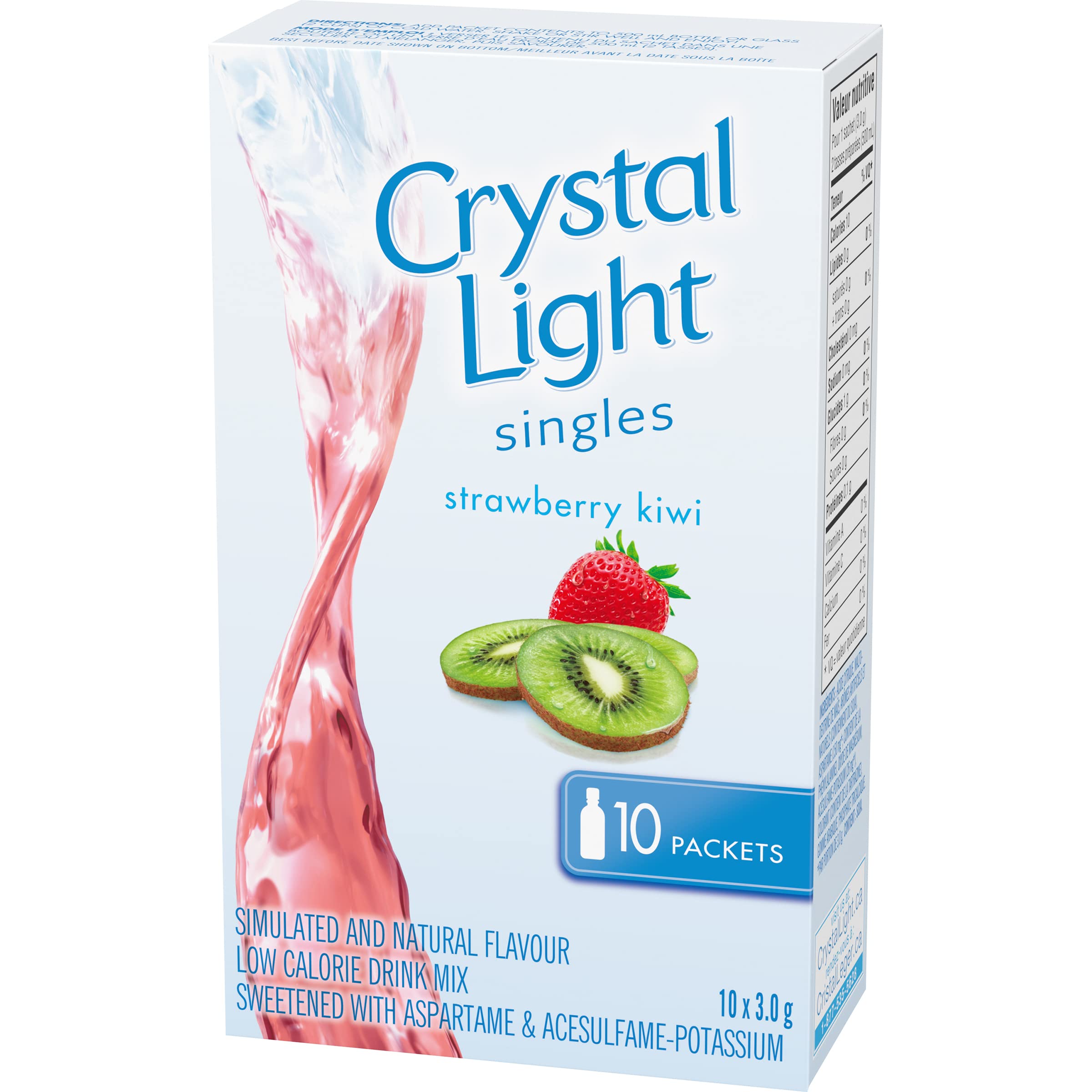 Crystal Light Singles Strawberry Kiwi Drink Mix, 10 Packets per Box, 3 g each - 5