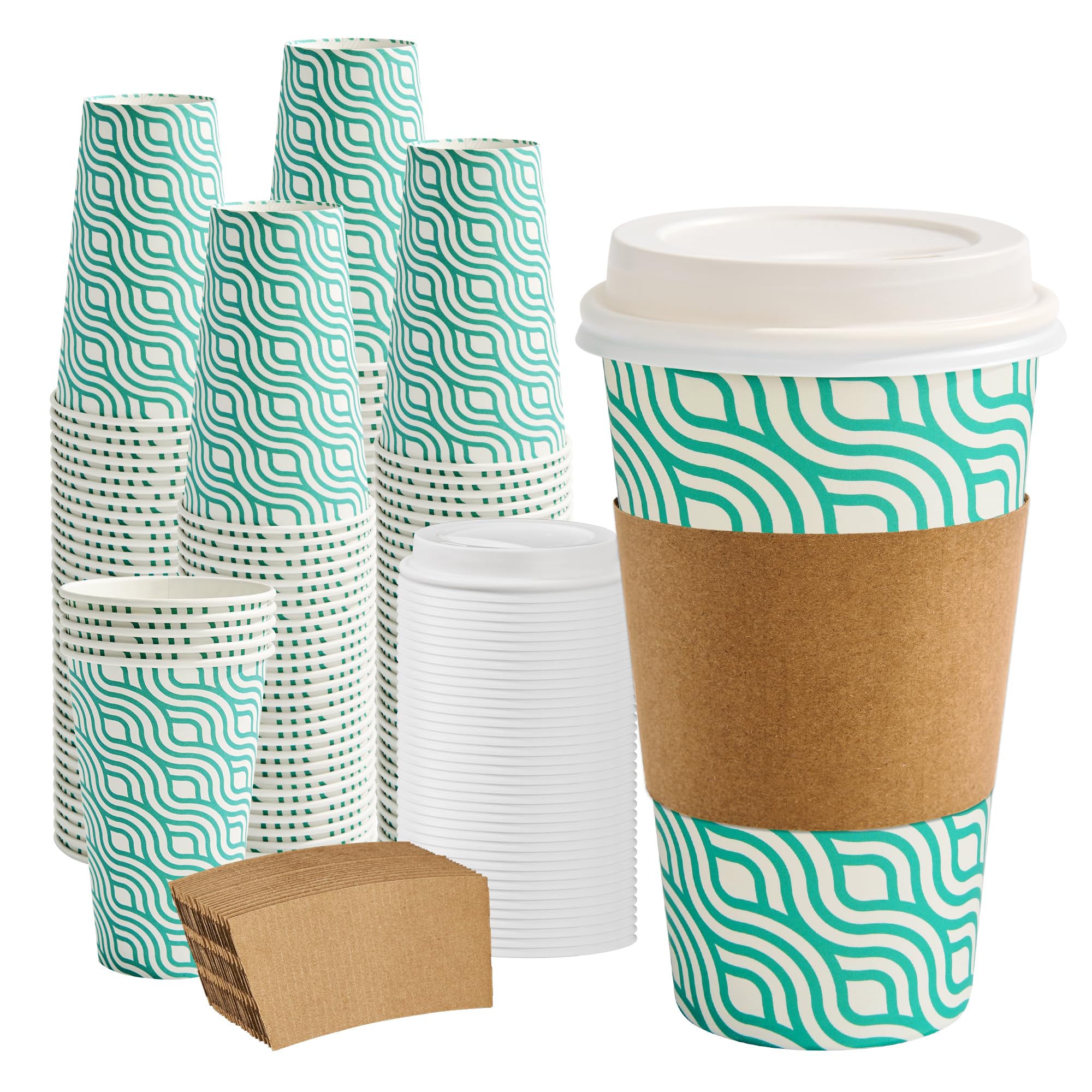 RACETOP 12 oz Paper Coffee Cups with Lids & Sleeves, 100 Pack — Amazon image 21