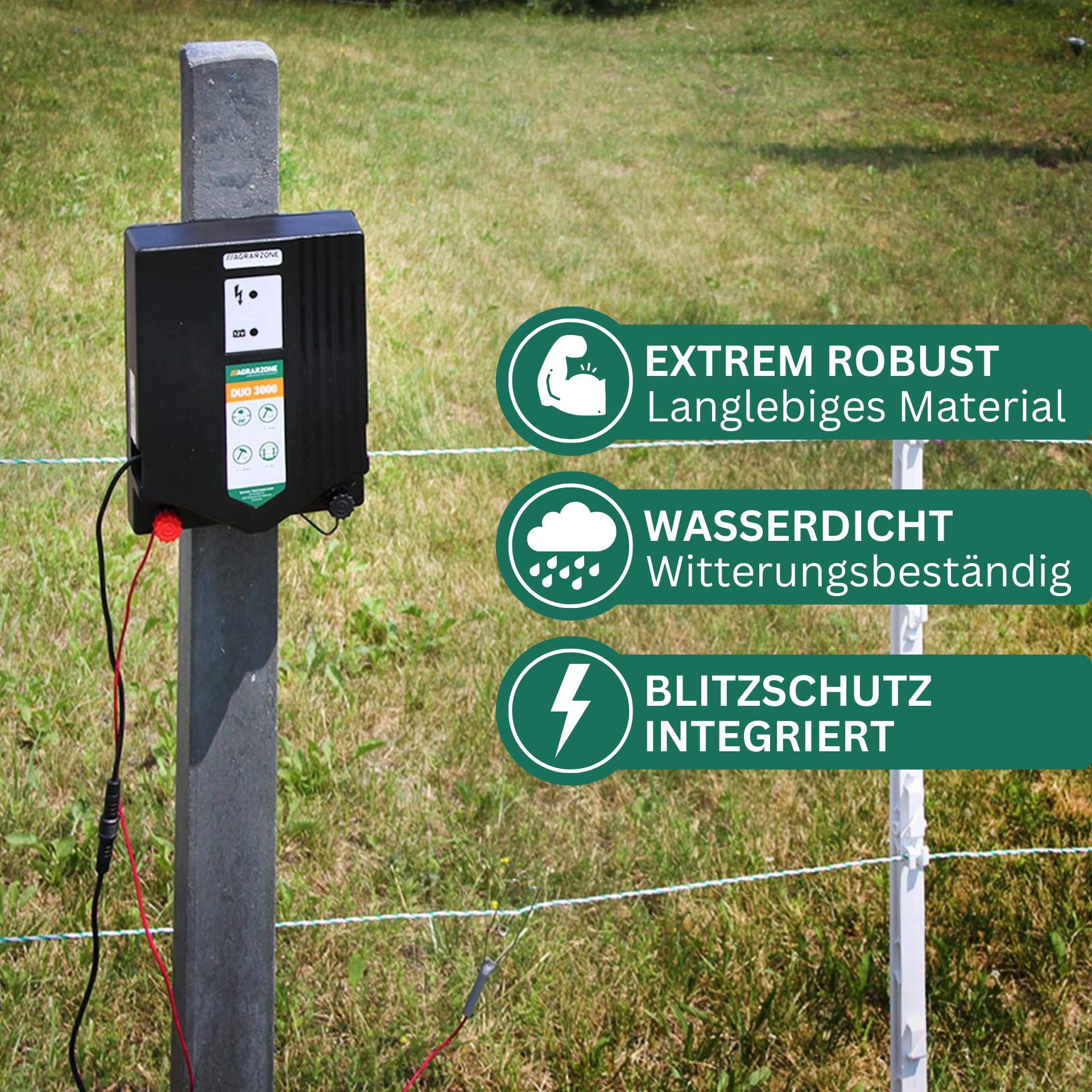 Elettrificatore Recinto Agrarzone Duo 3000 - 12V/230V, 4.5 Joule, Per Animali Da Pascolo - Foto 12