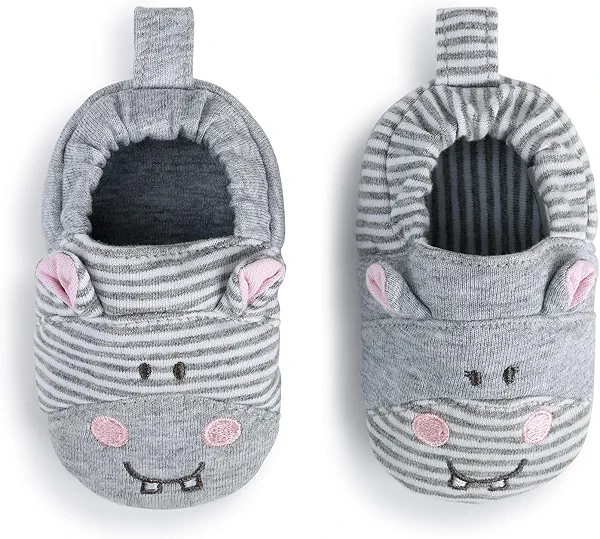 Grey Stripe 6-9 Months Cotton and Polyester Infant Bootie Socks