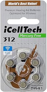 Size 312 Hearing Aid Batteries (60 batteries)