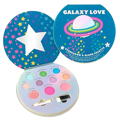 Expressions Galaxy Love Glisten  Glitter - Paleta de maquillaje de 10 colores paleta de sombras de ojos y rubor de maquillaje juego de belleza