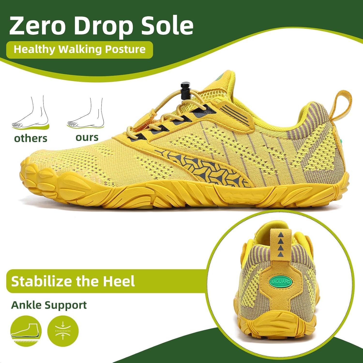 SAGUARO Womens Mens Barefoot Shoes Minimalist Trail Runner Wide Toe Box Zero Drop Outdoor Cross Training Shoe - Image 3